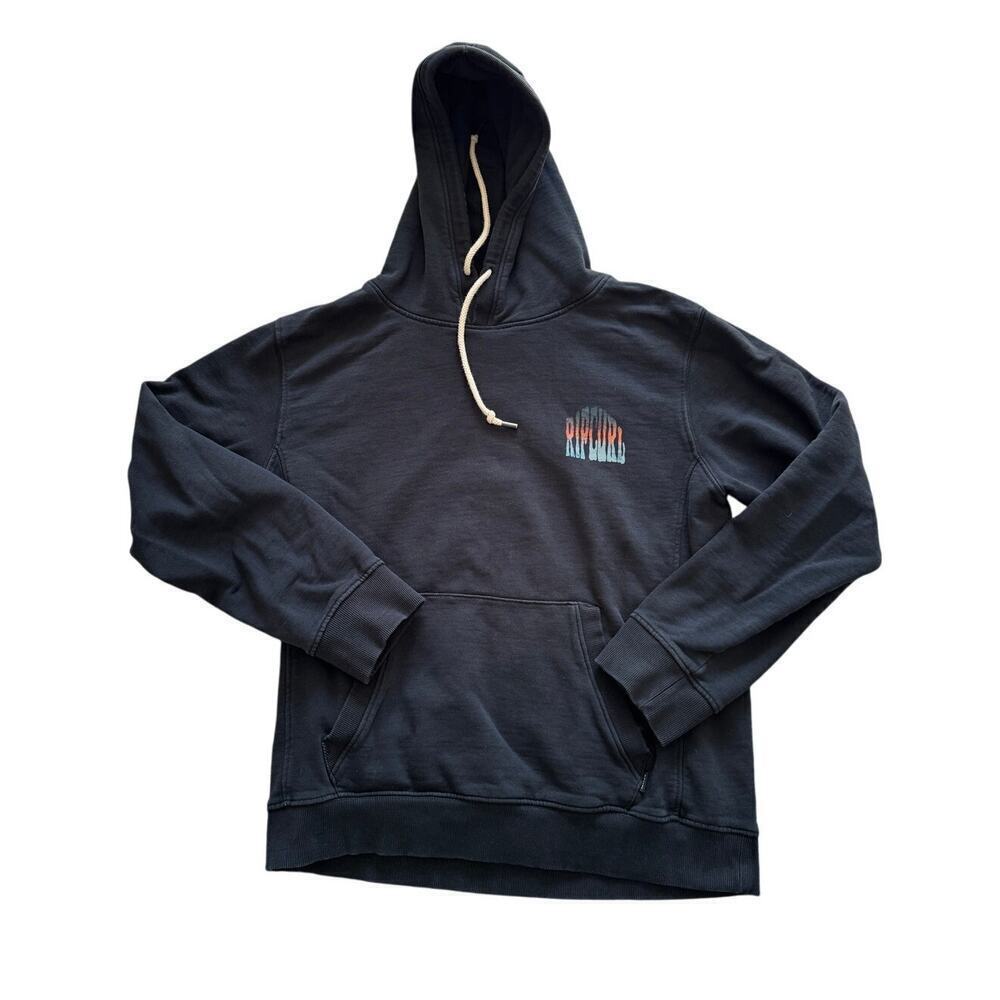RIP CURL mens Sweatshirt size Small, black with colorful design - Picture 1 of 9